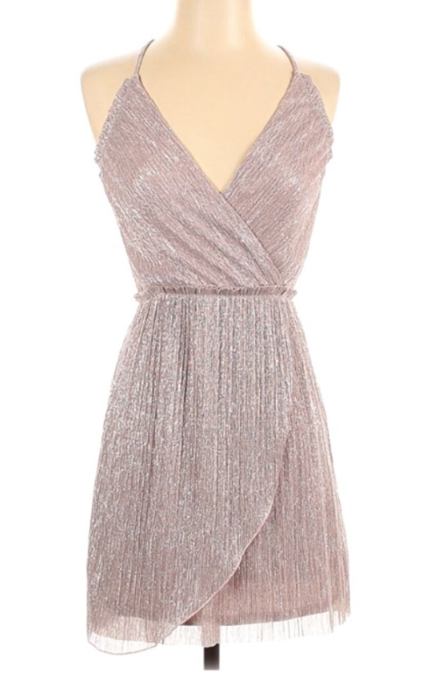 EXPRESS NWT Pink Strappy Metallic Racerback Cocktail Dress // XS